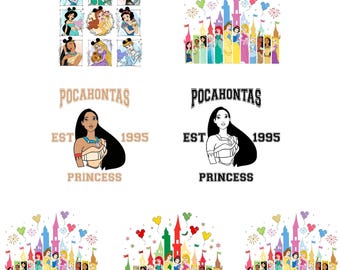Pocahontas Princess Png Bundle, Native Girl Clipart Set, Empowering Png for Shirts, Posters, Scrapbook, Instant Digital Download