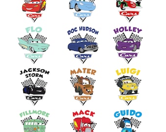 Cars Character Png Set, Racing Car Graphics, Kids Shirt Designs, Instant File Access