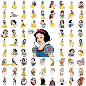 Snow White SVG Bundle, Snow White Svg, Malefiz Svg, Snow White Svg Files for Cricut and Silhouette, Princess Svg, Seven Dwarves, Cottage