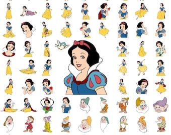 Snow White SVG Bundle, Snow White Svg, Malefiz Svg, Snow White Svg Files for Cricut and Silhouette, Princess Svg, Seven Dwarves, Cottage