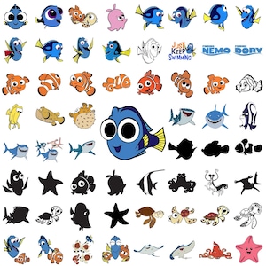 Finding Nemo Svg Bundle, Dory Svg Png for Cricut, Nemo Cartoon Clipart for Shirts, Birthday Party Sublimation, Instant Digital Download