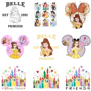 Beauty and The Beast Png Bundle, Belle Png, Princess Png, Belle Clipart, Princess Clipart, Beauty Png Files for Cricut and Silhouette
