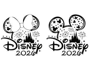 Mouse Ears Castle 2026 PNG Set, Fireworks Outline Design
