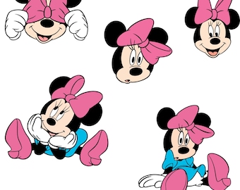 Minnie Mouse SVG Bundle, Princess Svg, Minnie Mouse Birthday, Minnie Mouse Clubhouse, Minnie Head Svg, Mouse Polkadots Svg, Instant Downlaod