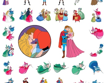 Dornröschen SVG Cliparts Bundle, Aurora Prinzessin svg Bundle, Aurora svg Bundle, Dornröschen svg, Prinzessin svg, Maleficent svg