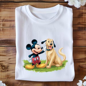 Mickey and Pluto Png, Cute Dog and Mouse Friends Design for Shirt or Mug, Best Friend Animal Art, Sublimation File, Instant Download