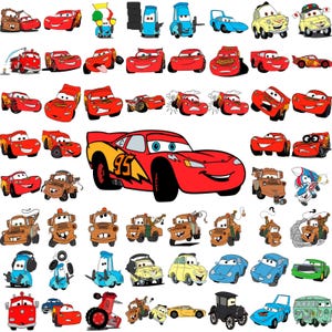 Cars Svg Png, Cars Clipart, Cars Characters Svg, Planes and Cars Birthday Bundle, Instant Download, Lightning Mcqueen Mater, Chrome Letter