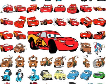 Cars Svg Png, Cars Clipart, Cars Characters Svg, Planes and Cars Birthday Bundle, Instant Download, Lightning Mcqueen Mater, Chrome Letter