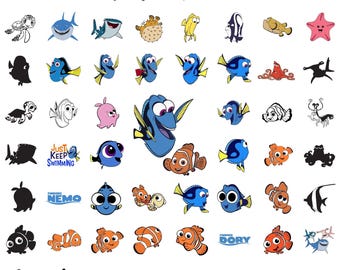Findet Nemo Dory Svg Bundle, Nemo Png-Dateien für Cricut, Nemo Png, Findet Nemo Svg für Shirts, Cartoon Bundle, Instant Download