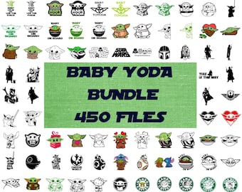Pacchetto SVG Baby Yoda Star Wars SVG, Force With You SVG, The Mandolorian SVG, Personalizza regalo SVG, File di taglio in vinile, Grogu SVG, Viaggio in famiglia SVG