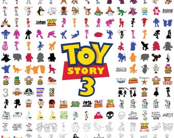 Pacchetto SVG di Toy Story, file SVG di Woody per Cricut, file PNG di Toy Story, file SVG di Buzz Lightyear per magliette, font gratuito