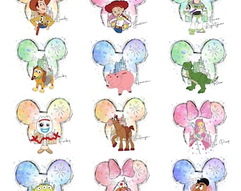 Toy Story Png Bundle, Kids Shirt Design, Theme Park Characters, Digital Download