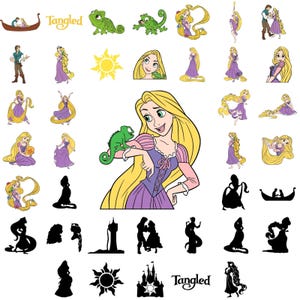 Rapunzel SVG Bundle, Rapunzel Svg Files for Cricut and Silhouette, Princess Svg Bundle, Tangled Clipart Digital Download