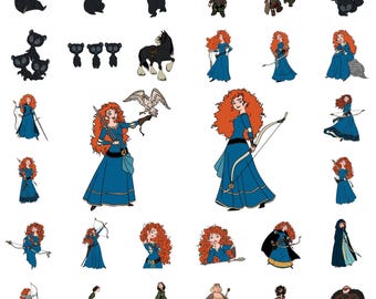 Brave SVG PNG Bundle, Merida Princess Clipart Set for Cricut and Sublimation, Archery Girl Shirt Design, Strong Quote Art, Digital Download