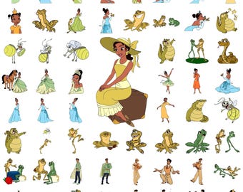 Tiana SVG Bundle, Princess and the Frog SVG, Princess Tiana Clipart for Cricut, Tiana Silhouette SVG, Family Trip Digital Download