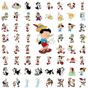Pinocchio Svg & Png Files for Cricut, Pinocchio SVG Bundle, Geppetto Svg, Figaro Svg for Shirts, Pinocchio Clipart Instant Download