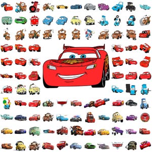 Cars Svg Png, Cars Clipart, Cars Characters Svg, Planes and Cars Birthday Bundle, Instant Download, Lightning Mcqueen Mater, Chrome Letter