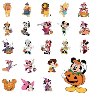 Mickey and Friends Halloween 24 cliparts bundle, Halloween svg cut files for Cricut, Trick Or Treat Svg, Spooky Vibes Svg, Family Trip Svg