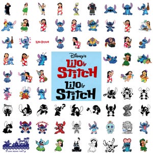 Lilo and Stitch SVG Bundle for Cricut and Sublimation, Stitch Cut Files, Stitch Clipart, Angel svg, Stitch Couple svg, Lilo svg, Stitch Font