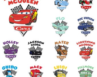 Bilar PNG, Bilar Clipart, Flygplan och Bilar Födelsedagspaket, Direkt Nedladdning, Direkt Nedladdning Blixten McQueen Mater, Krom Bokstav