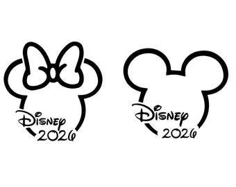 2026 Contorno orecchie da topo SVG PNG, Design fiocco e orecchie, Grafica maglietta vacanza