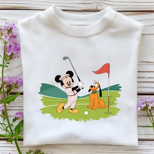 Golf Day Png with Mickey and Pluto, Sporty Cartoon Design for Boys, Sublimation Clipart for Shirts, Mugs, Totes and Birthday Decor