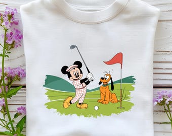 Vintage 90s Disney Mickeys Golf Club Goofy White Knit Sweater Size