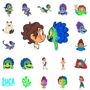 Luca Movie PNG Bundle, Cute Luca Alberto Sea Monster Clipart, Summer Ocean Luca Characters, Beach Vacation Sublimation Digital Download
