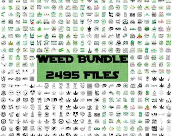Mega Weed SVG Bundle, citazioni sulla cannabis SVG, disegni di foglie di marijuana per Cricut e sublimazione, file SVG di Stoner PNG, download immediato