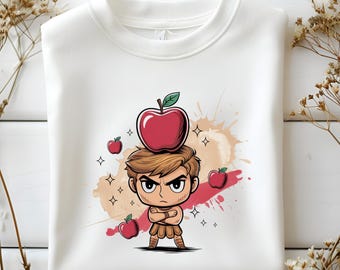 Chibi Apple Warrior Png, Angry Fall Boy Clipart, Funny Red Apple Head Art, Cute Autumn Season Design for Sublimation, Digital Download