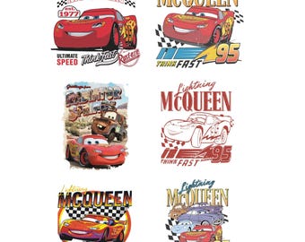 Cars PNG, Cars Clipart, Pacchetto di compleanno di aerei e auto, Download istantaneo, Download istantaneo Saetta McQueen Mater, Lettera cromata