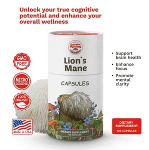 Integratore alimentare a base di fungo criniera di leone biologico