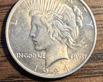 Authentic 1924 Peace Silver Dollar | Philadelphia Mint | Historic WWI Commemorative Dollar | Ungraded