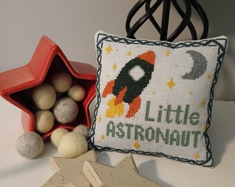 Little Astronaut PDF Cross Stitch Pattern. Designed by Stitchin' Something