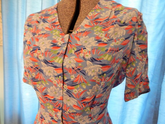 1940's Cold Rayon Water Lilly Blouse