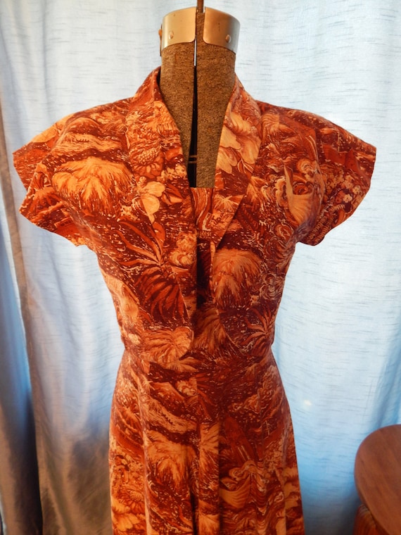 1950's Alfred Shaheen Hawaiian Dress with Bolero