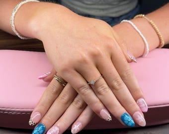 ADELINE | Reusable Press on Nails | Hand Painted Salon