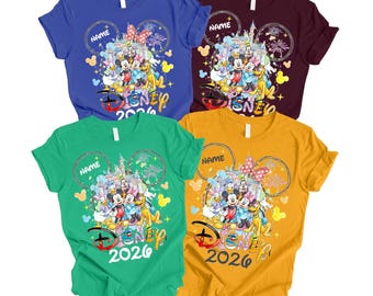 Custom Disney Shirts 2026, Family Disney Trip Shirts, Disney World Castle Tees, Matching Family Shirts, Custom Disney Minnie Mickey T-Shirt