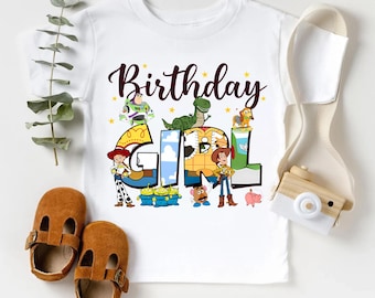 Toy Story Birthday Girl Tee, Retro Toy Story Kids Shirt, Woody and Friends Birthday Outfit, Disney Birthday Girl Top, Pixar Theme Party