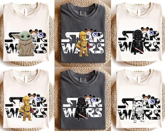Star Wars Characters Shirt, Darth Vader Yoda Chewbacca Stormtrooper Shirt, Disneyland Trip Tee, Retro Star Wars Day Tee, Galaxy's Edge Shirt
