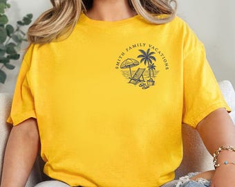 Family Vacation Shirt, Holiday Tee Beach Trip Outfit, Custom Family Reunion T Shirt, Matching Group Travel Shirt With Family Name
