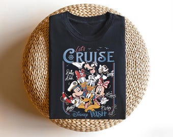 Disney Wish Cruise Shirt, Disney Cruise Line T-shirt, Let's Cruise Disney Trip Tee, Family Cruise 2026 Shirt, Mickey Minnie Goofy Pluto