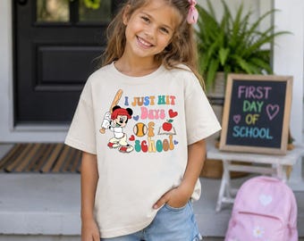 I Just Hit Days Of School Shirt, Mickey Baseball Back To School Shirt, Custom School Milestone Kids Shirt, Teacher 100 Days Shirt, Student T