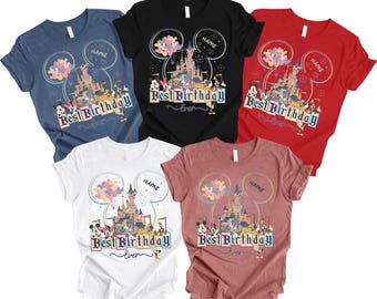 Custom Disney Birthday Shirt, Disney World Birthday Squad T-Shirt, Matching Family Disney Castle Shirts, Disney Best Birthday Ever Shirt