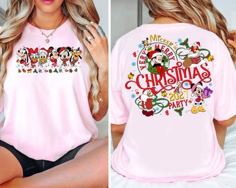 Disney Very Merry Christmas Party Shirt 2027, Disney World Holiday Family Shirt, Mickey and Friends Christmas Shirt, Disney Matching T-Shirt