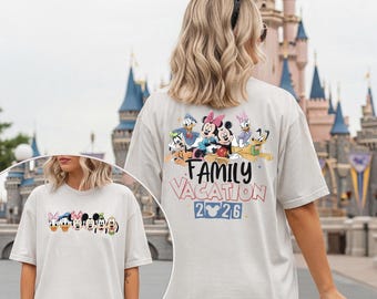 Disney Family Vacation 2026 Shirt, Custom Disney Shirts for Family, Disneyland Family Trip Tee, Disney World Vacation Tee, Mickey Minnie Tee
