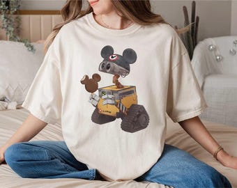 Wall-E and EVE Disney Couple Shirts, Matching Disney T-Shirts, Disney World Family Vacation Tees, Mickey Head Ice Cream Cotton Candy Tee