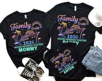 Custom Family Cruise 2026 Shirt, Personalized Vacation T-Shirt, Nautical Group Trip Tee, Matching Summer Cruise Outfit, Caribbean Cruise