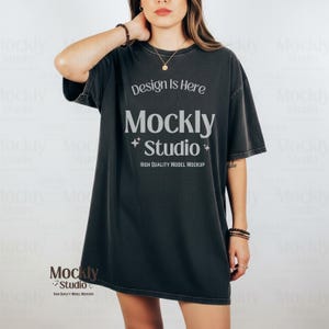Comfort Colors Pepper Mockup C1717 | Pepper Mockup Oversized Tshirt Model Mockup | Pepper C1717 Mockup
