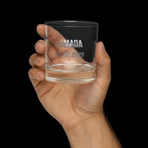 Gepersonaliseerd whiskyglas – gepersonaliseerd Rocks-glas met naam of datum – gepersonaliseerd gegraveerd whiskyglas – cadeau voor echtgenoot - cadeau voor gastheer